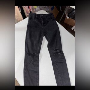 American Eagle Outfitters Women’s Black Ripped Skinny Jeans